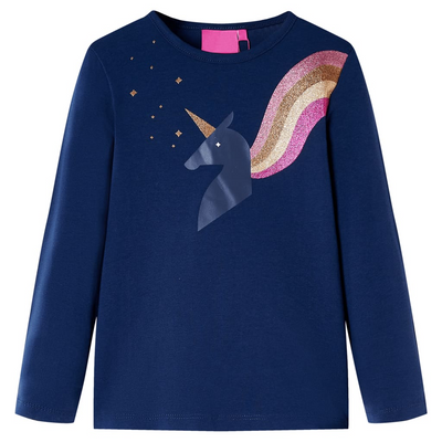 Kids' T-shirt with Long Sleeves Navy 128